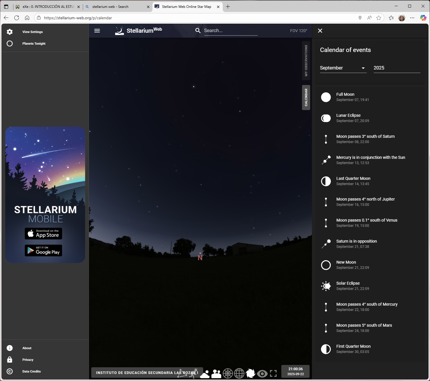 setupStellarium desde tu cole
