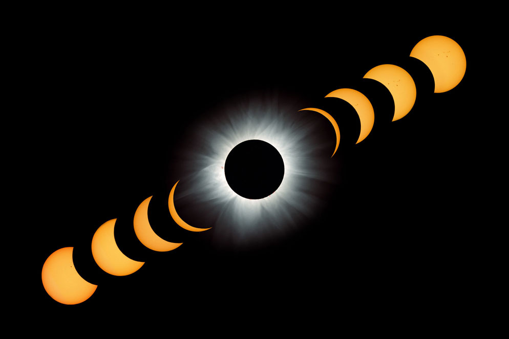 secuencia de un eclipse total
